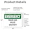 Signmission Main Gas Valve Shutoff, 14 in W x Rectangle, Vinyl Decal OS-2PACK-EM-D-1014-L-10400 - alternate 3
